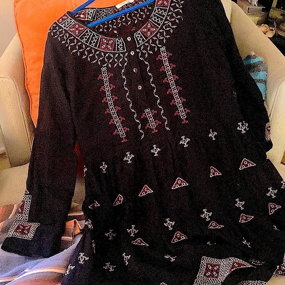 JOHNNY WAS lovely FESTIVAL summer/fall dress. Size M cotton